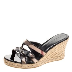 BURBERRY Nova Check espadrille wedge sandals